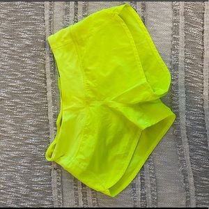 Lululemon Speed Shorts: Neon